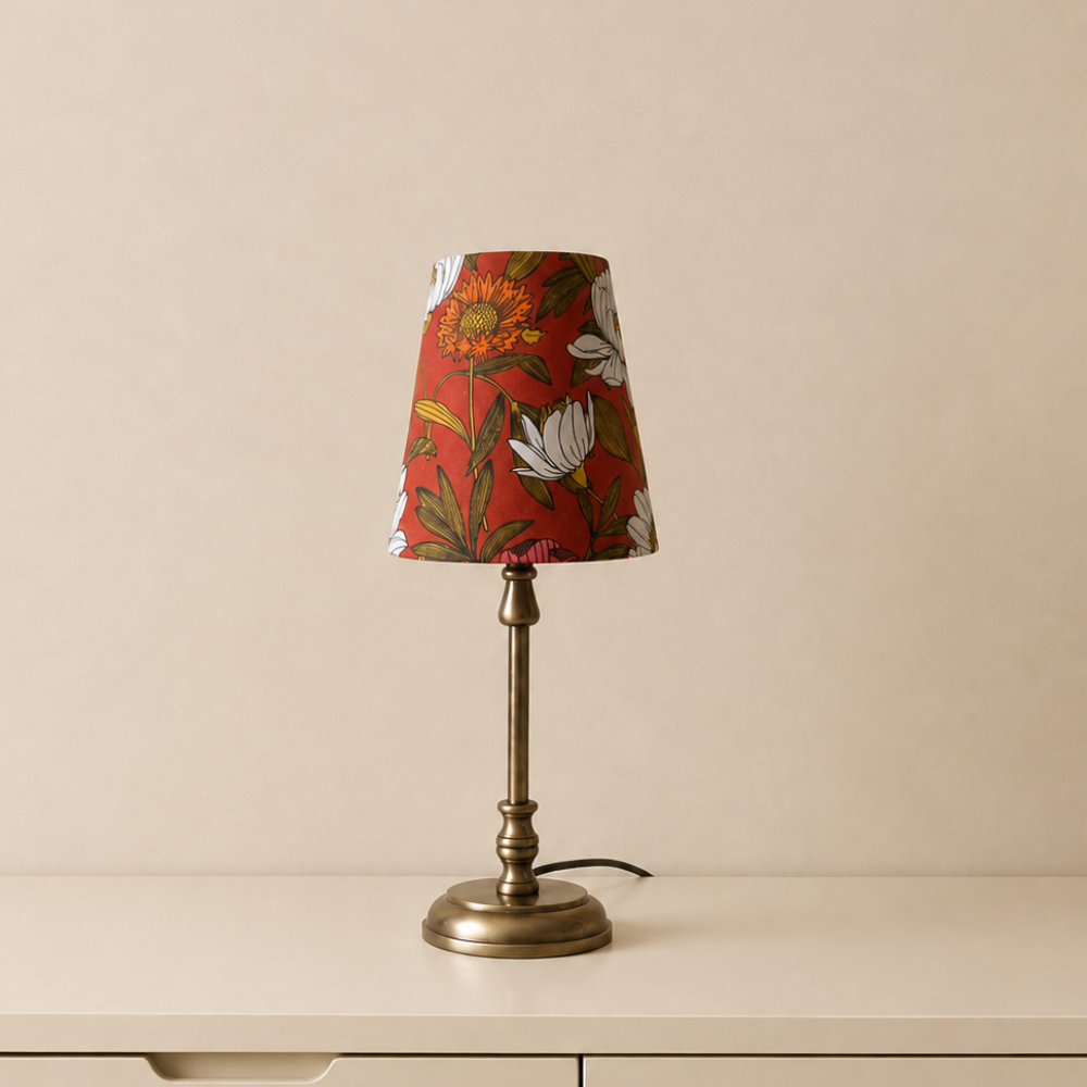 Lampenschirm Blumen terracotta Baumwolle Ø 10–15 cm Tischlampe