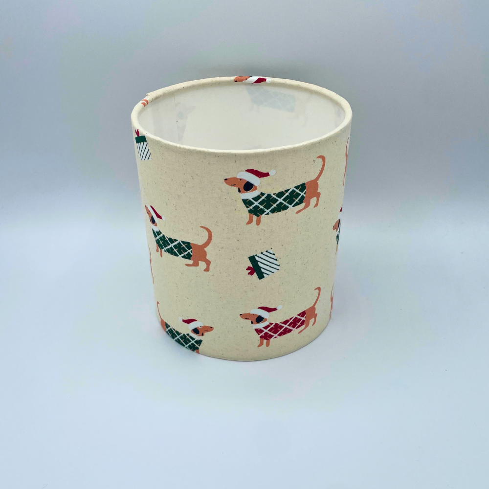Lampenschirm Weihnachtsdackel Baumwolle Ø 15–40 cm Stehlampe Tischlampe Hängelampe