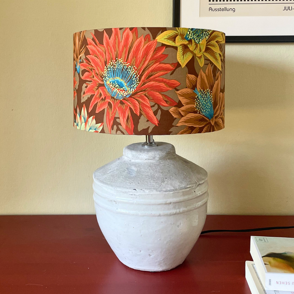 Lampenschirm Blumen braun Baumwolle Ø 15–40 cm Stehlampe Tischlampe Hängelampe