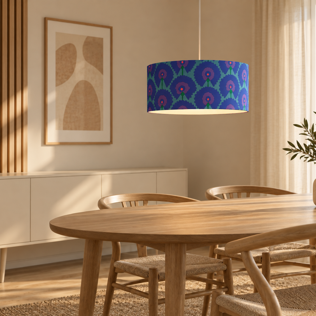 Lampenschirm Fächerblume Baumwolle Ø 15–40 cm Stehlampe Tischlampe Hängelampe
