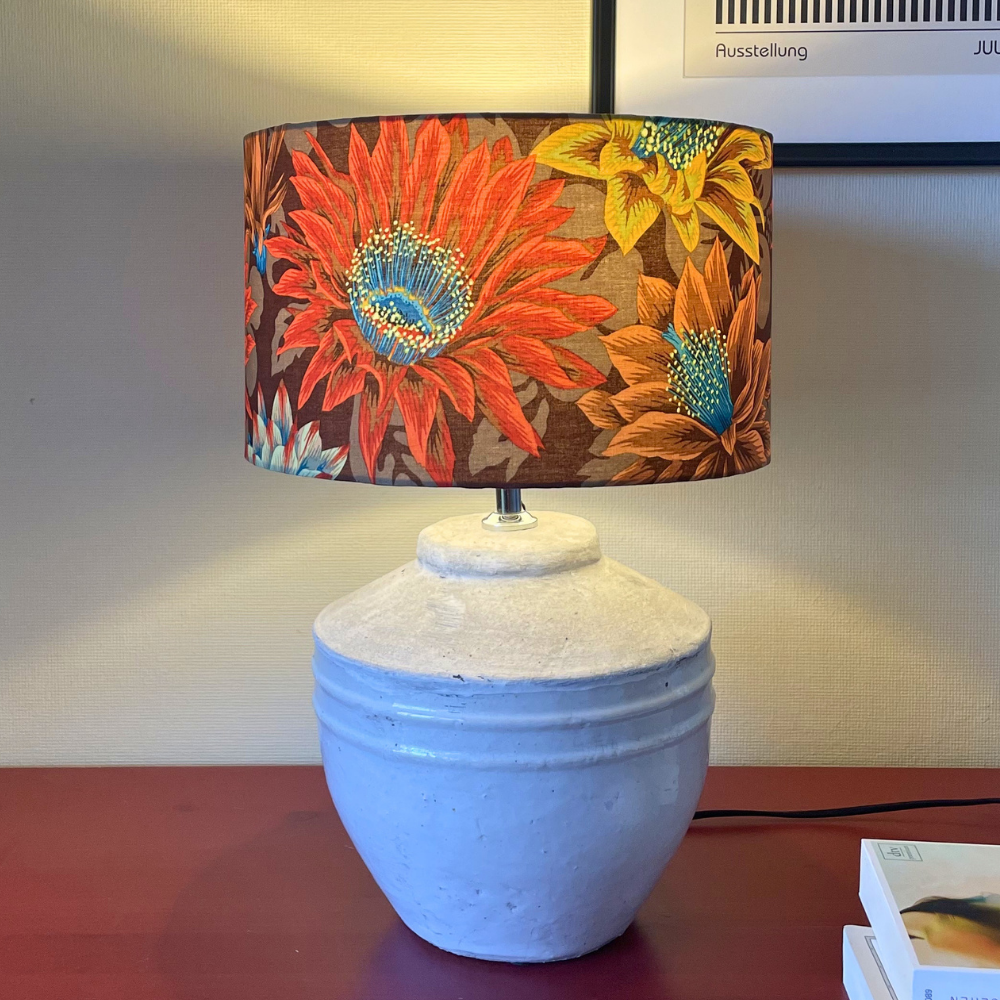 Lampenschirm Blumen braun Baumwolle Ø 15–40 cm Stehlampe Tischlampe Hängelampe