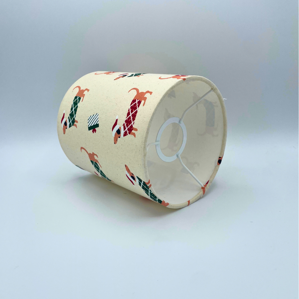 Lampenschirm Weihnachtsdackel Baumwolle Ø 15–40 cm Stehlampe Tischlampe Hängelampe