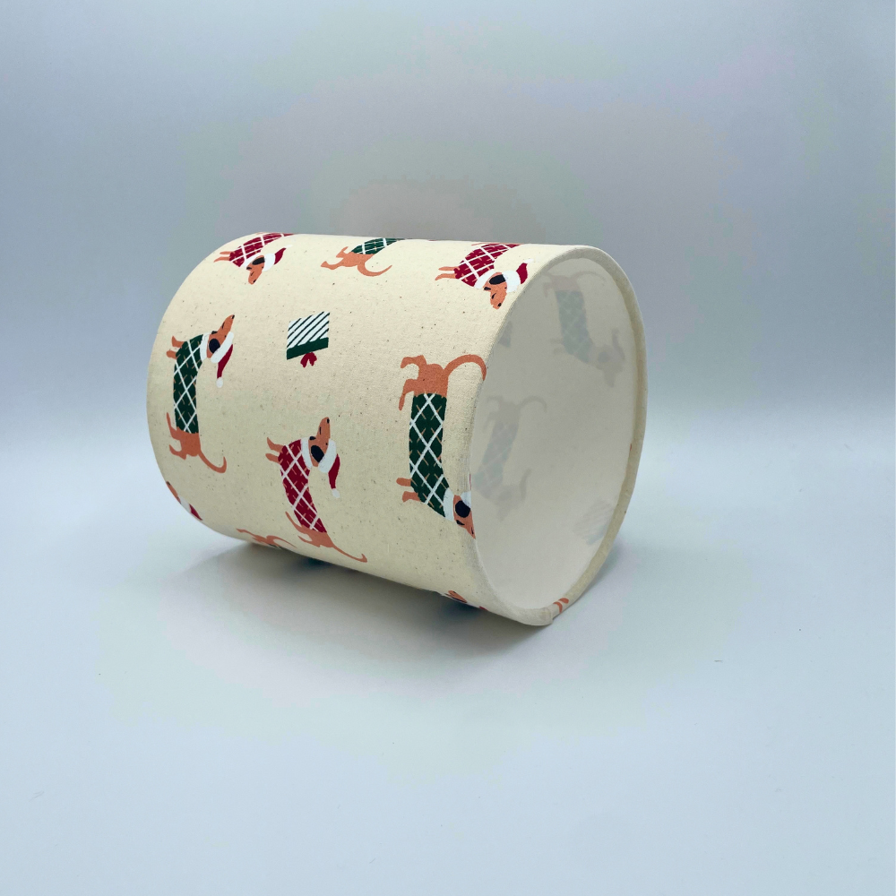 Lampenschirm Weihnachtsdackel Baumwolle Ø 15–40 cm Stehlampe Tischlampe Hängelampe