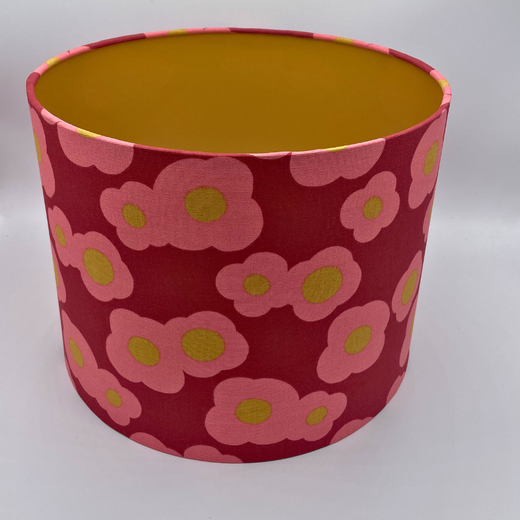 Lampenschirm Blumen mit gold Baumwolle Ø 15–40 cm Stehlampe Tischlampe Hängelampe