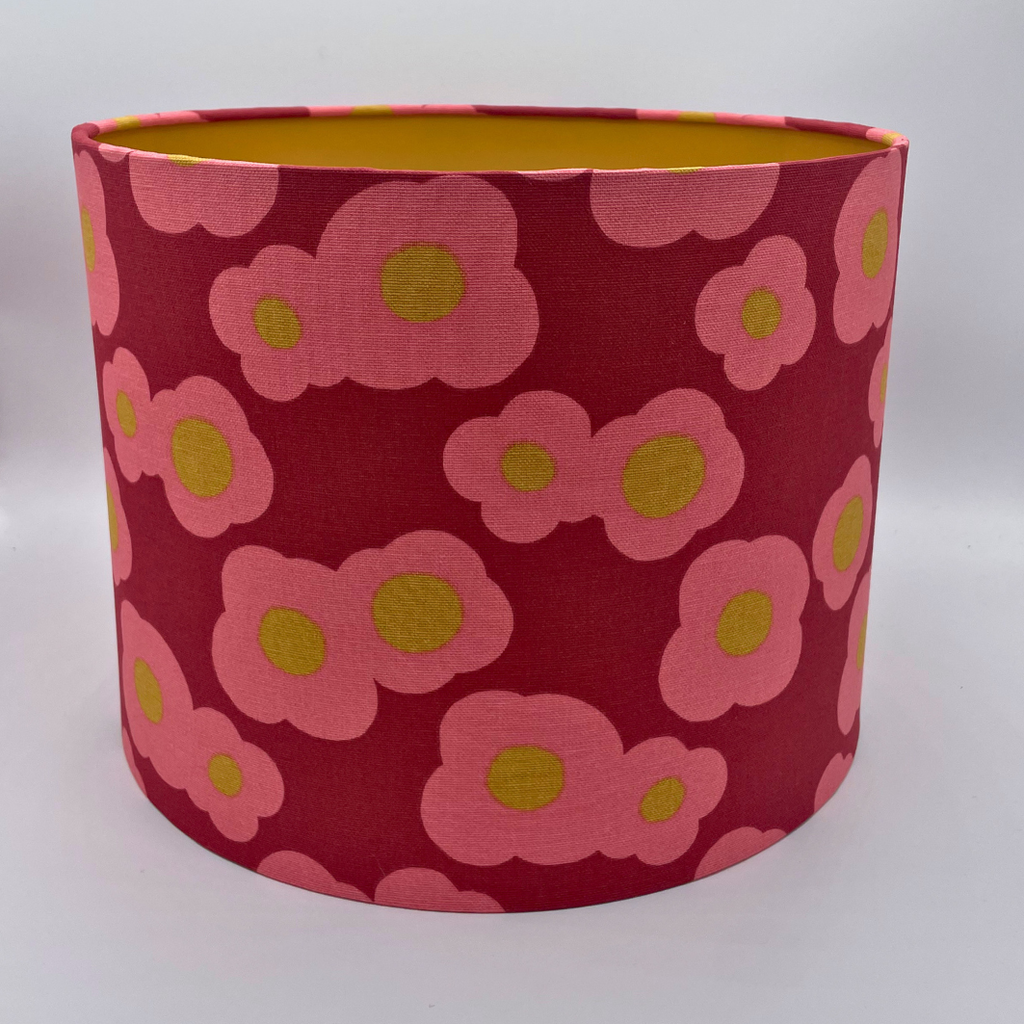 Lampenschirm Blumen mit gold Baumwolle Ø 15–40 cm Stehlampe Tischlampe Hängelampe