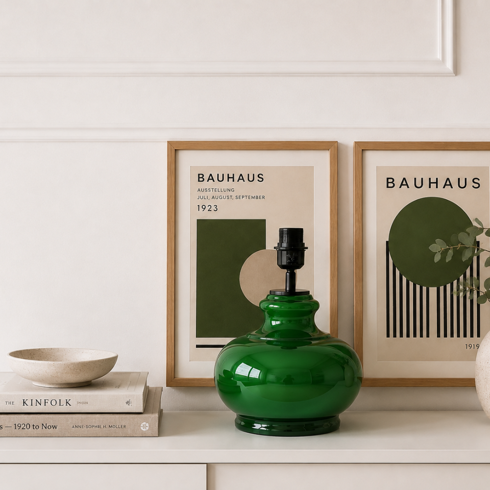 Lampenfuß Verde Glas grün Tischlampe