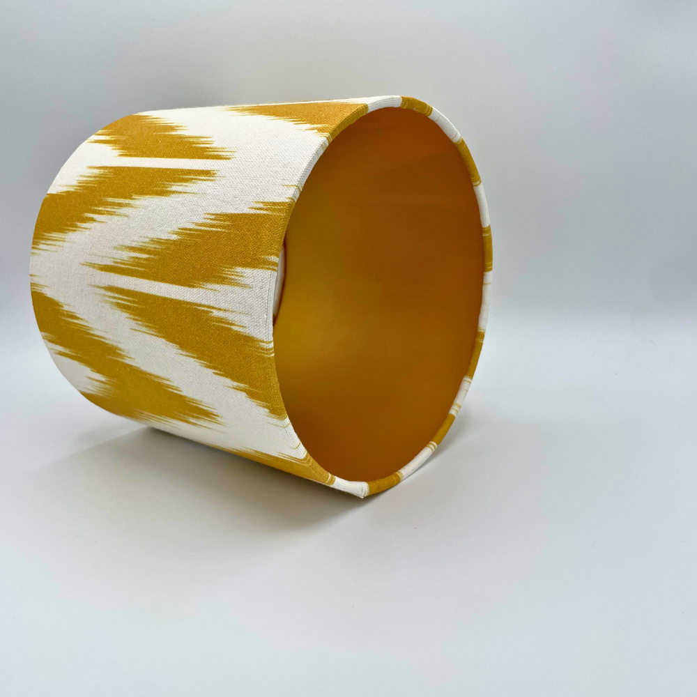 Lampenschirm Ikat gelb Baumwolle Ø 15–40 cm Stehlampe Tischlampe Hängelampe