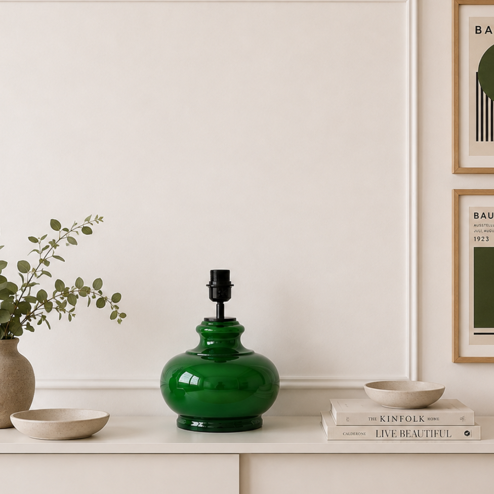 Lampenfuß Verde Glas grün Tischlampe