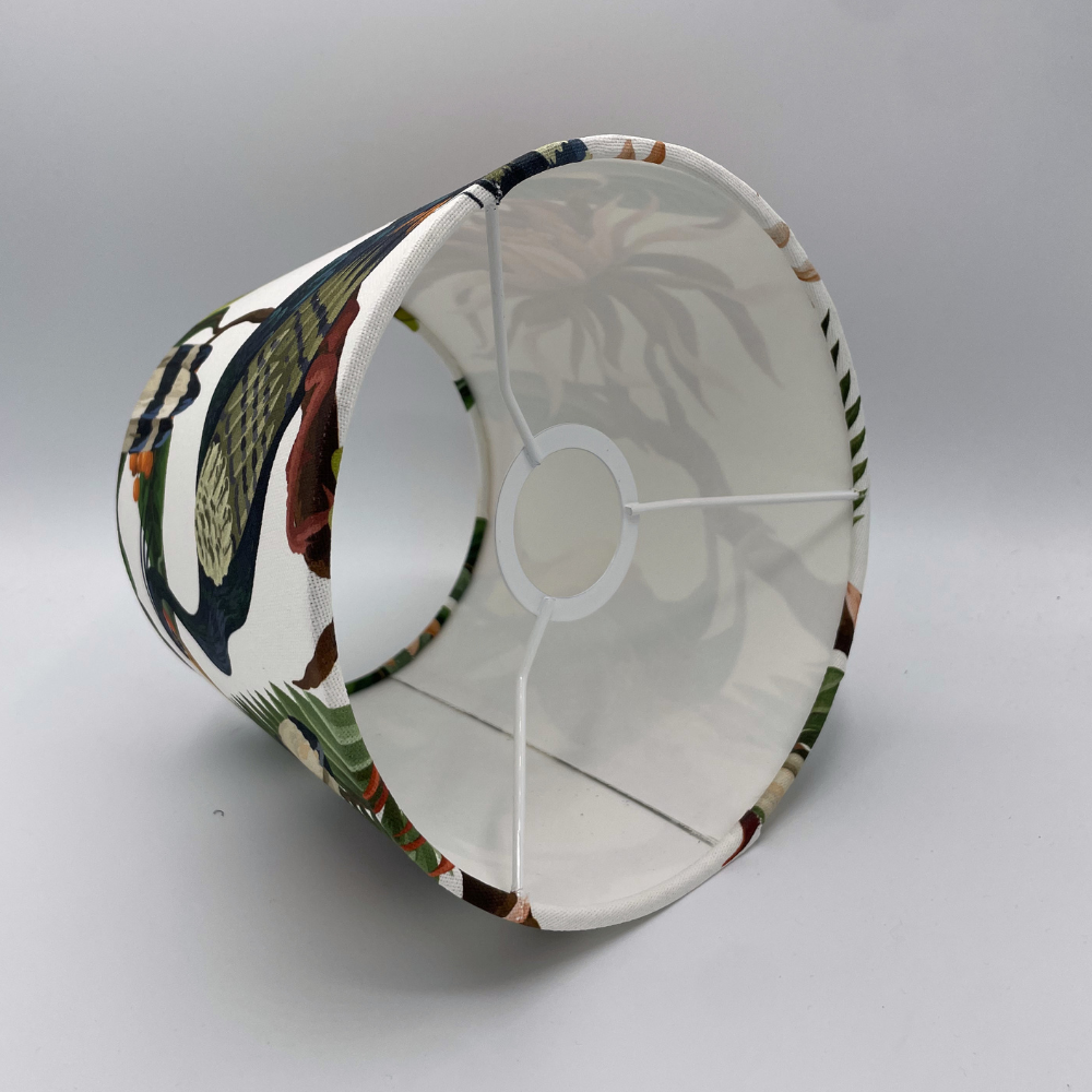 Lampenschirm tropische Vögel cream Baumwolle Ø 15 cm Tischlampe