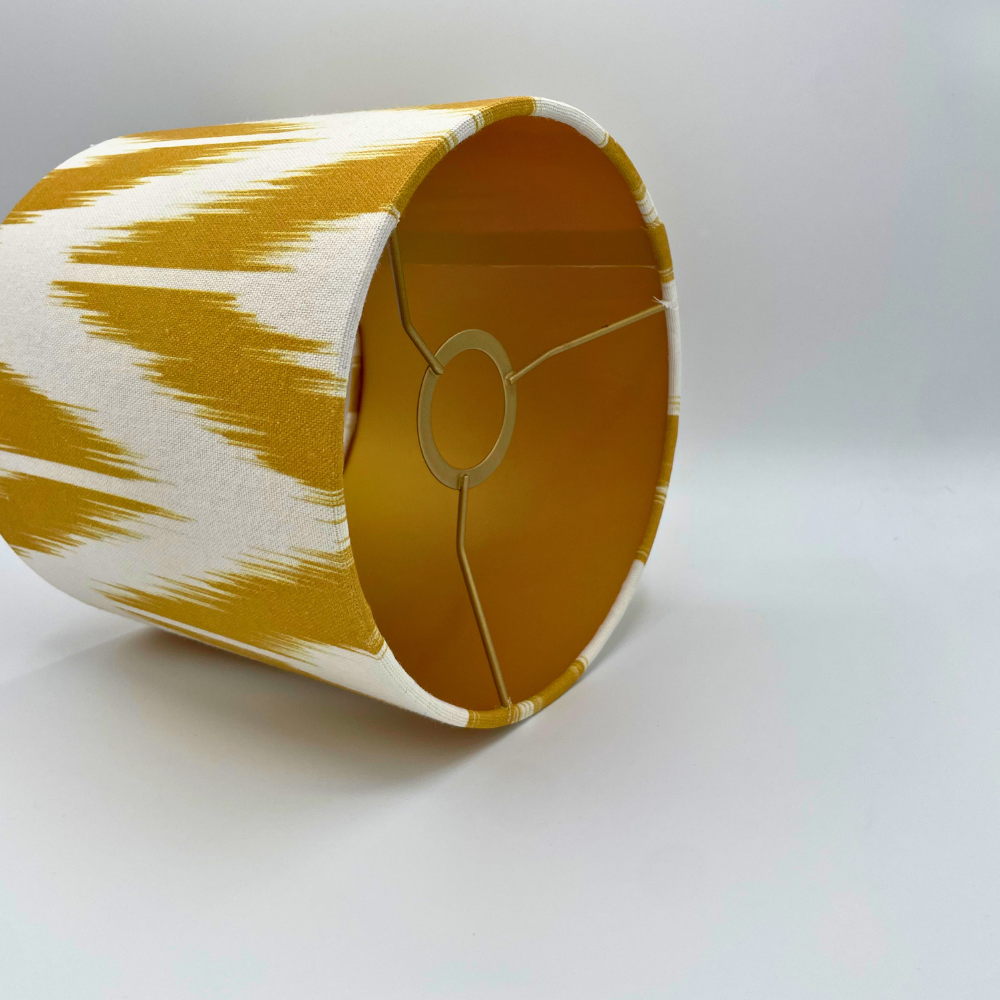 Lampenschirm Ikat gelb Baumwolle Ø 15–40 cm Stehlampe Tischlampe Hängelampe