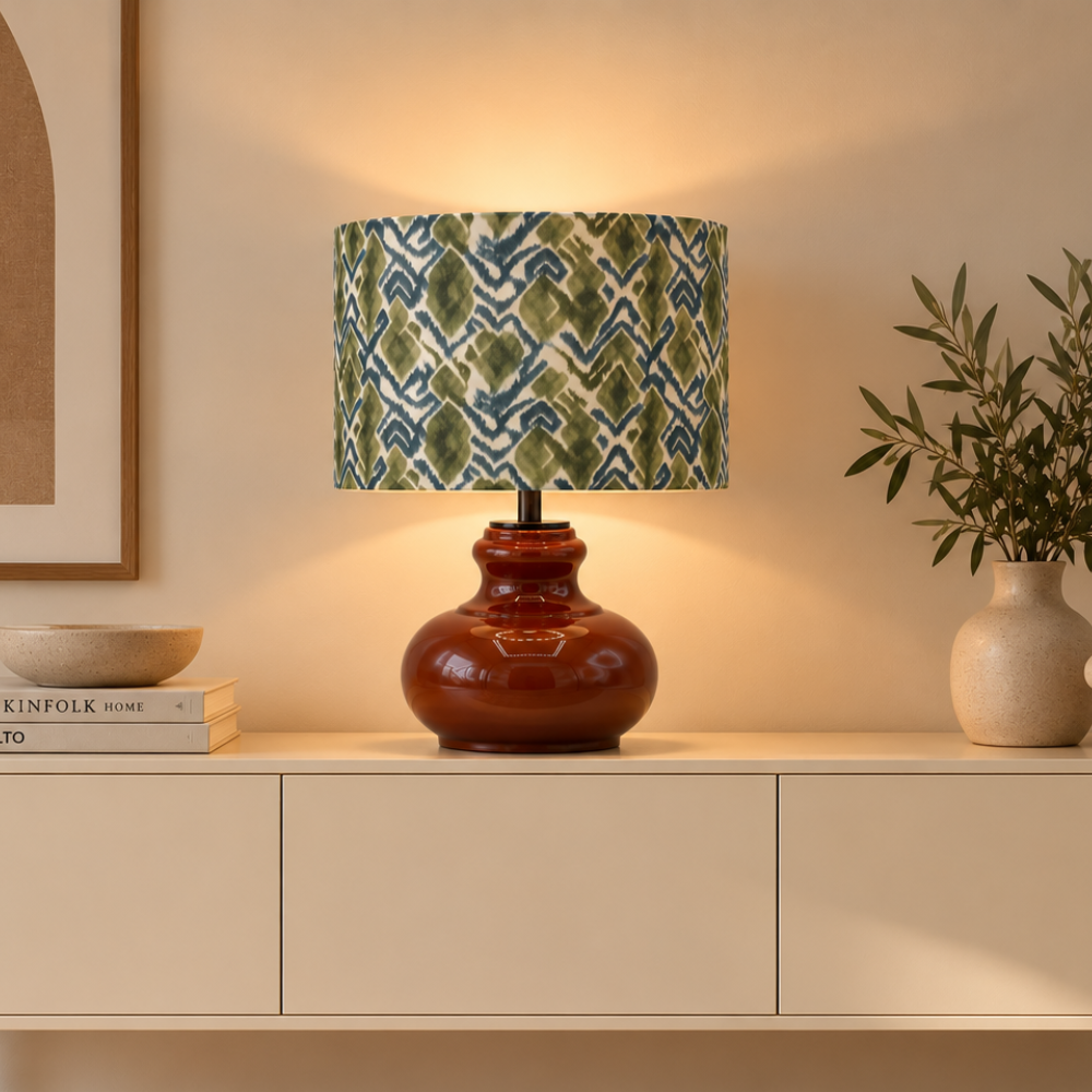 Lampenfuß Verde Glas braun Tischlampe