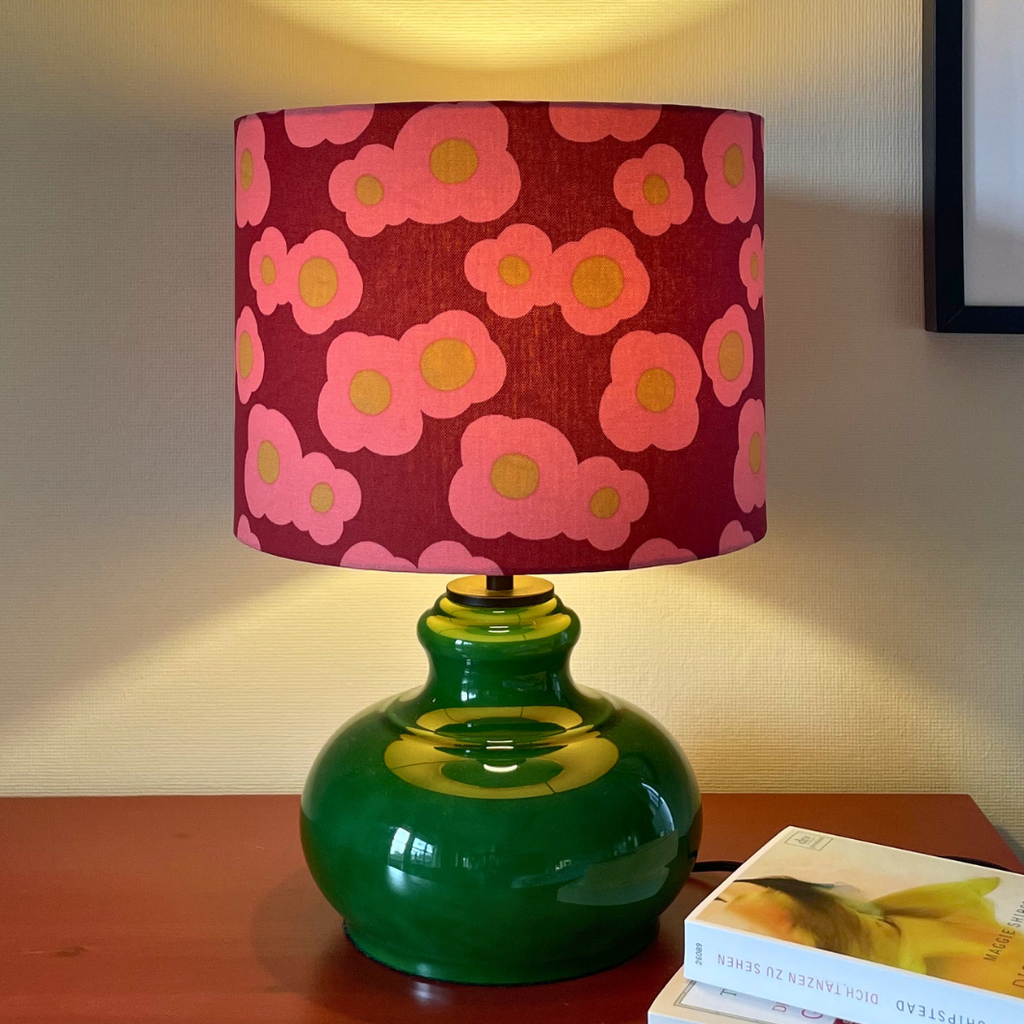 Lampenschirm Blumen mit gold Baumwolle Ø 15–40 cm Stehlampe Tischlampe Hängelampe