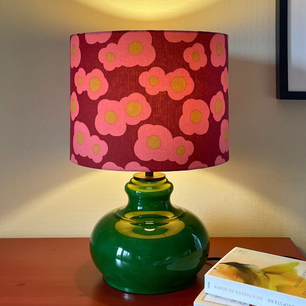 Lampenschirm Blumen mit gold Baumwolle Ø 15–40 cm Stehlampe Tischlampe Hängelampe