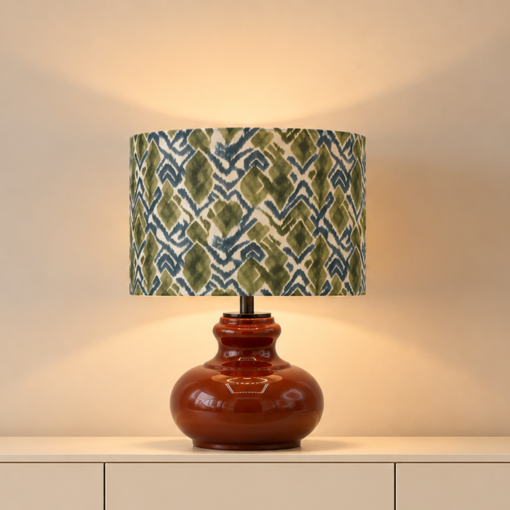 Lampenfuß Verde Glas braun Tischlampe