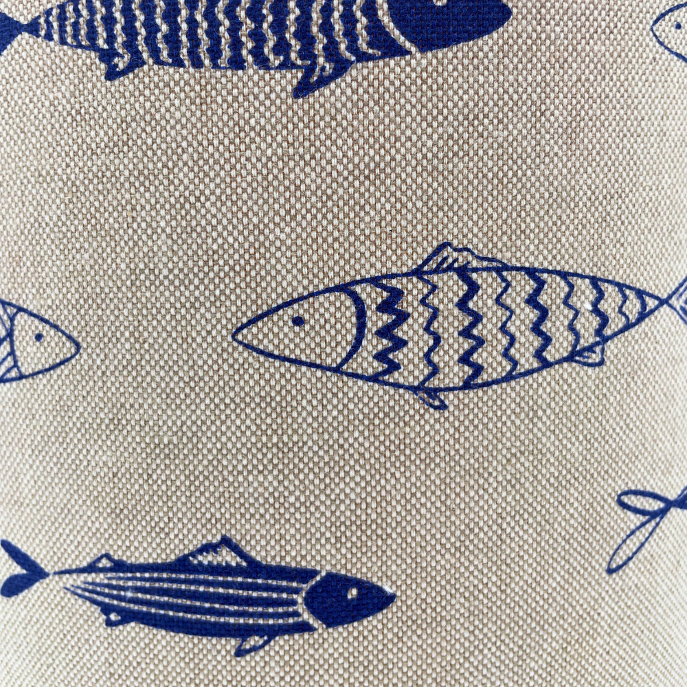 Lampenschirm „Fische auf Naturstoff" | verschiedene Größen als Steh-oder Hängelampe | Baumwollstoff