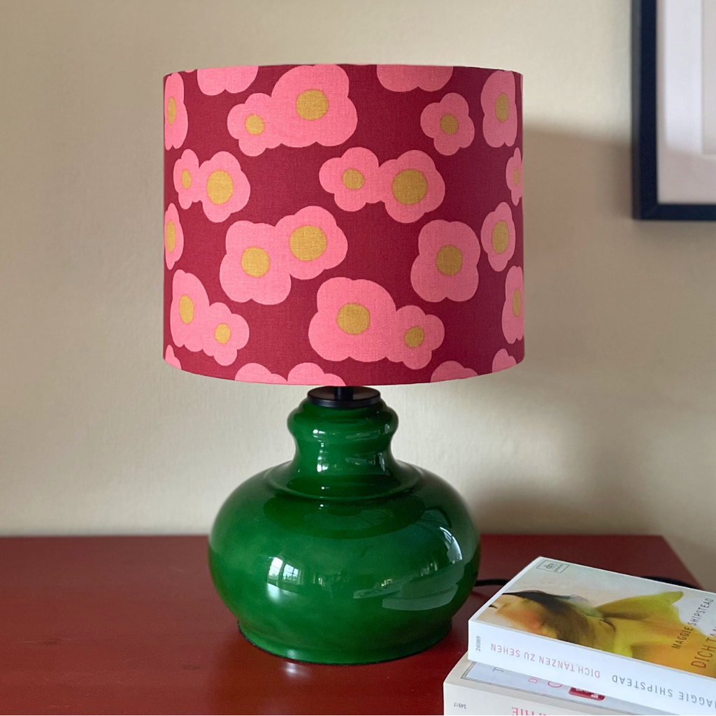 Lampenschirm Blumen mit gold Baumwolle Ø 15–40 cm Stehlampe Tischlampe Hängelampe