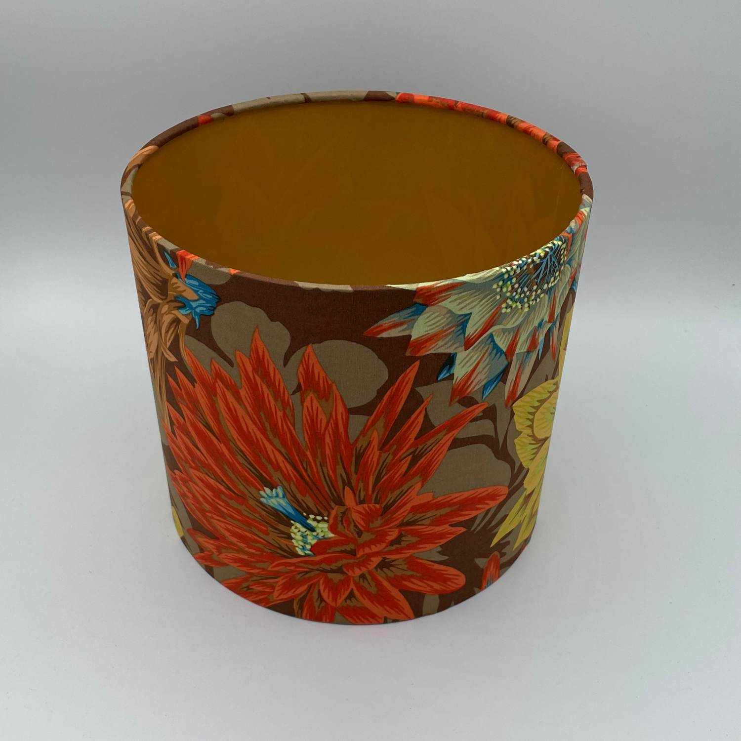 Lampenschirm Blumen braun Baumwolle – Hohlkehle