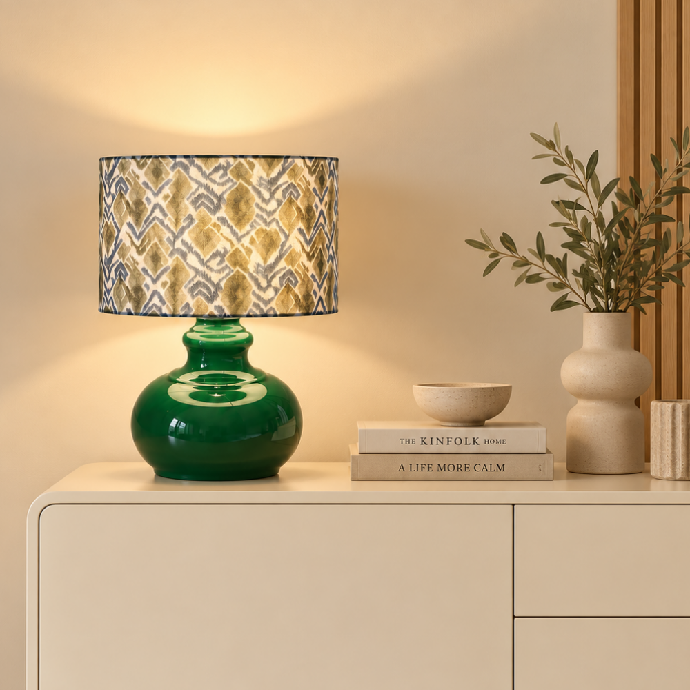 Lampenschirm Panama grün/blau Baumwolle Ø 15–40 cm Stehlampe Tischlampe Hängelampe