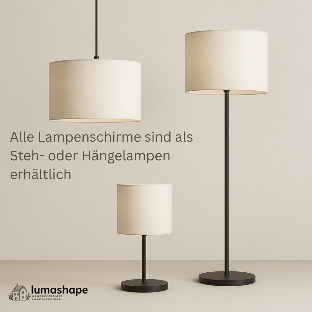 Lampenschirm „Streifen grün/creme" | verschiedene Größen als Steh-oder Hängelampe | Baumwollstoff