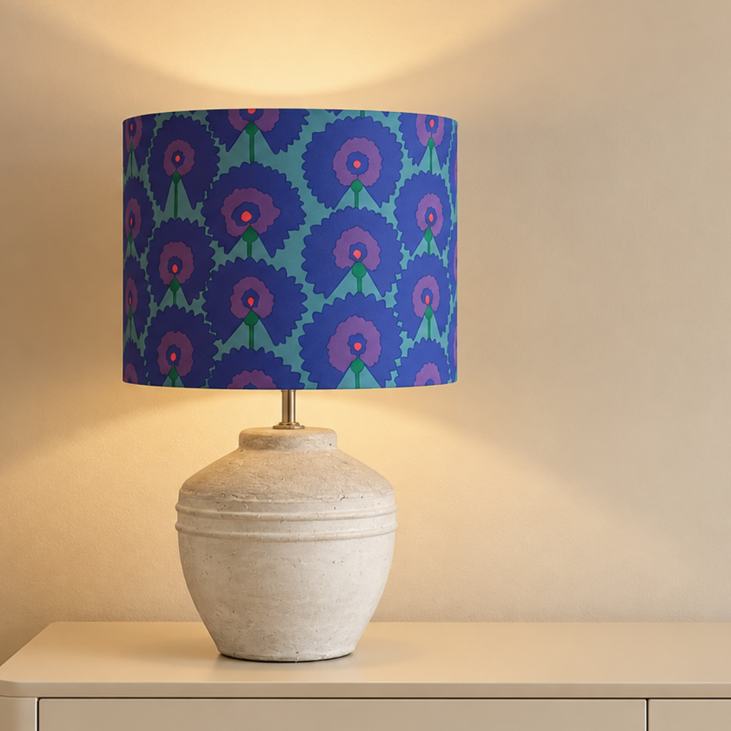 Lampenschirm Fächerblume Baumwolle Ø 15–40 cm Stehlampe Tischlampe Hängelampe