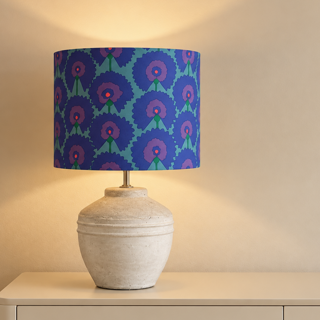 Lampenschirm Fächerblume Baumwolle Ø 15–40 cm Stehlampe Tischlampe Hängelampe