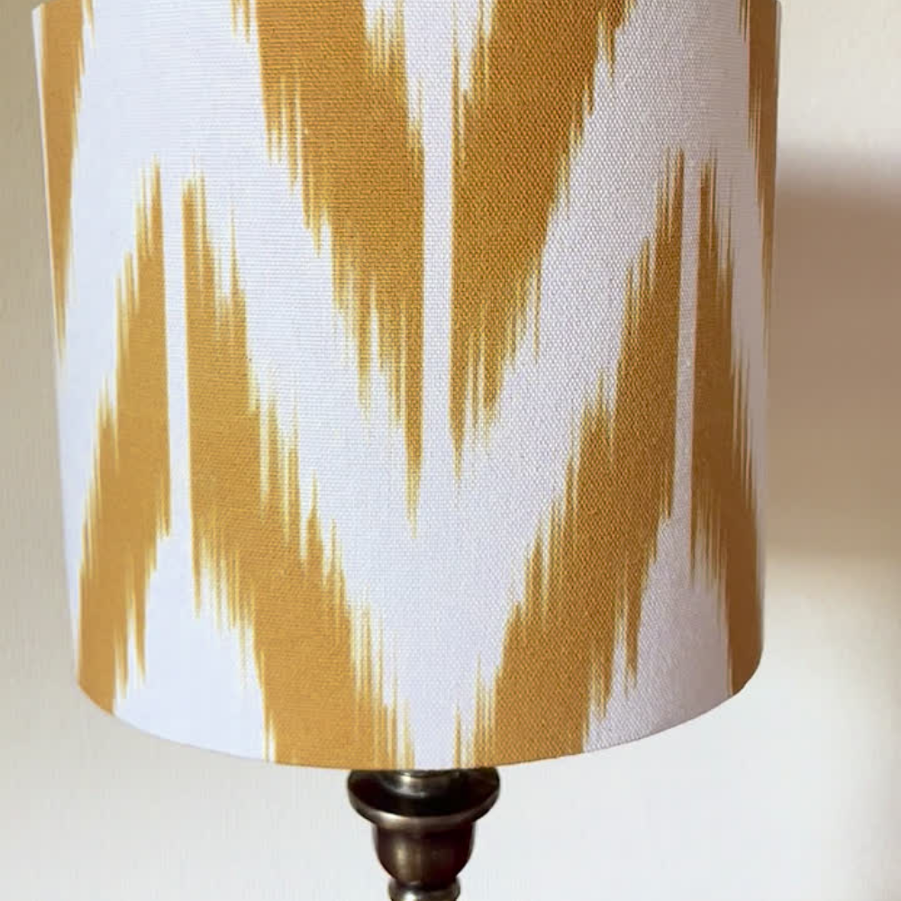 Lampenschirm Ikat gelb Baumwolle Ø 15–40 cm Stehlampe Tischlampe Hängelampe