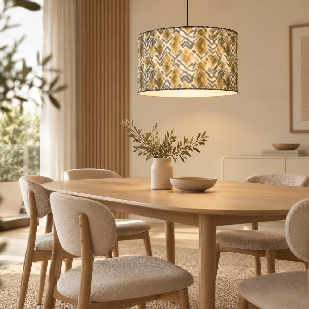 Lampenschirm Panama grün/blau Baumwolle Ø 15–40 cm Stehlampe Tischlampe Hängelampe