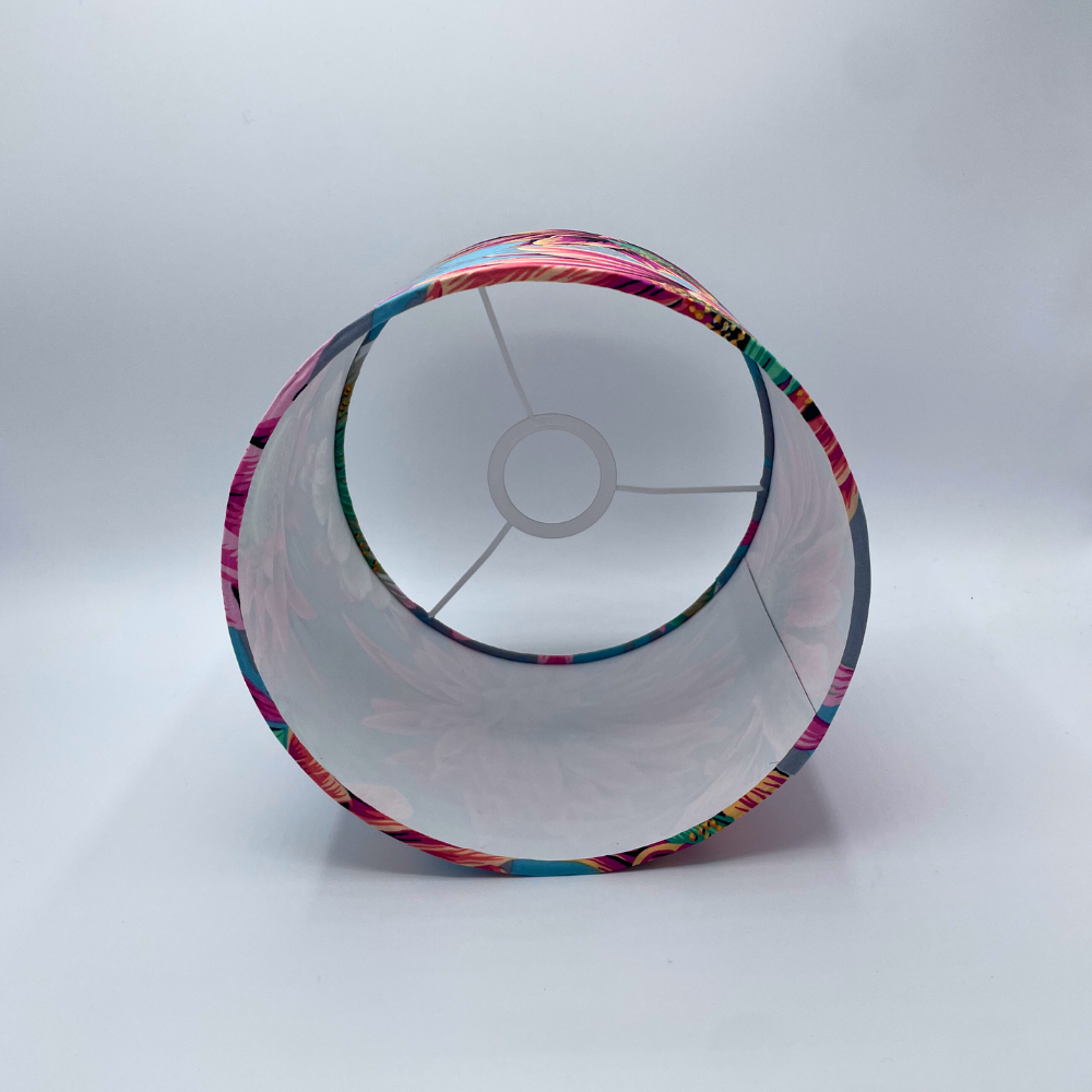 Lampenschirm Blumen rosa grau Baumwolle Ø 15–40 cm Stehlampe Tischlampe Hängelampe