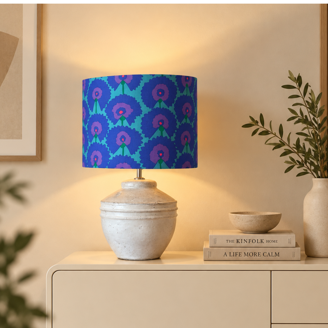 Lampenschirm Fächerblume Baumwolle Ø 15–40 cm Stehlampe Tischlampe Hängelampe