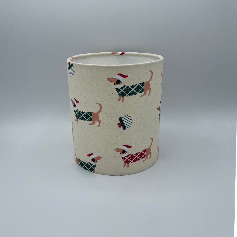 Lampenschirm Weihnachtsdackel Baumwolle Ø 15–40 cm Stehlampe Tischlampe Hängelampe